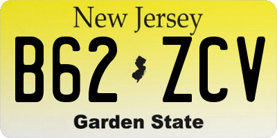 NJ license plate B62ZCV
