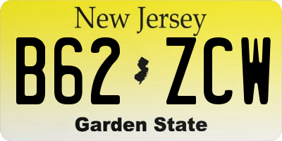 NJ license plate B62ZCW