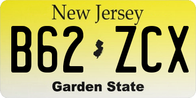 NJ license plate B62ZCX