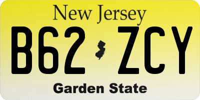 NJ license plate B62ZCY