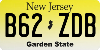 NJ license plate B62ZDB