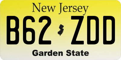 NJ license plate B62ZDD
