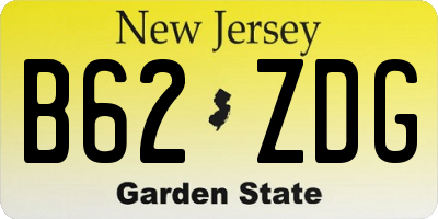 NJ license plate B62ZDG