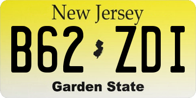 NJ license plate B62ZDI