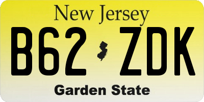 NJ license plate B62ZDK