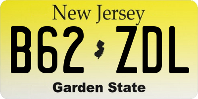 NJ license plate B62ZDL