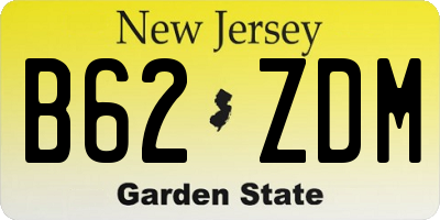 NJ license plate B62ZDM