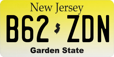 NJ license plate B62ZDN
