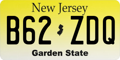NJ license plate B62ZDQ