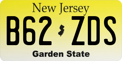 NJ license plate B62ZDS
