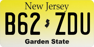 NJ license plate B62ZDU