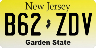 NJ license plate B62ZDV