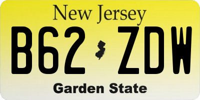 NJ license plate B62ZDW