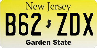 NJ license plate B62ZDX
