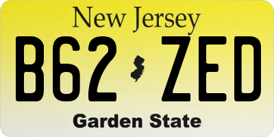 NJ license plate B62ZED
