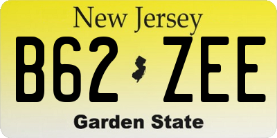 NJ license plate B62ZEE