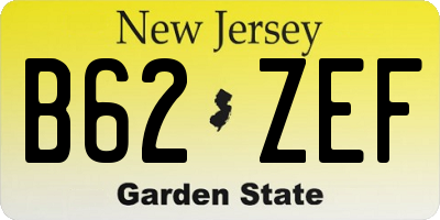 NJ license plate B62ZEF