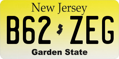 NJ license plate B62ZEG