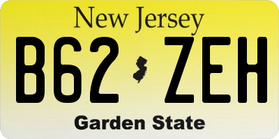 NJ license plate B62ZEH