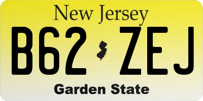 NJ license plate B62ZEJ