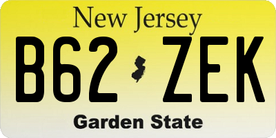 NJ license plate B62ZEK