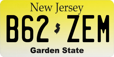 NJ license plate B62ZEM