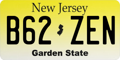 NJ license plate B62ZEN