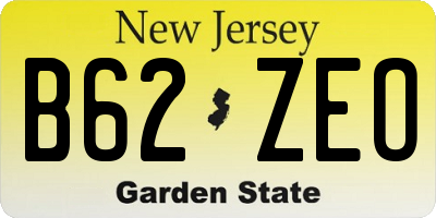 NJ license plate B62ZEO