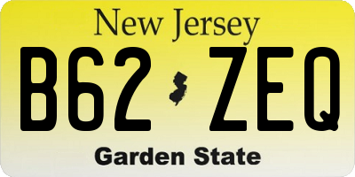 NJ license plate B62ZEQ