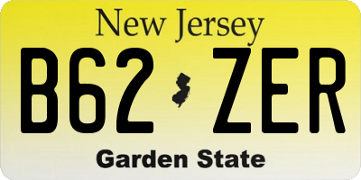NJ license plate B62ZER