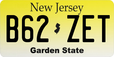 NJ license plate B62ZET