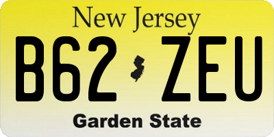 NJ license plate B62ZEU