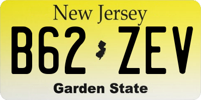 NJ license plate B62ZEV