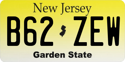 NJ license plate B62ZEW