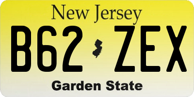 NJ license plate B62ZEX