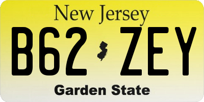 NJ license plate B62ZEY