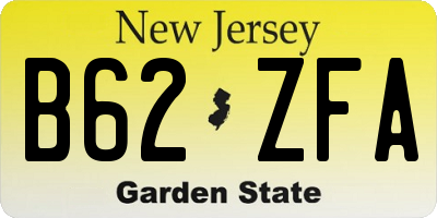 NJ license plate B62ZFA