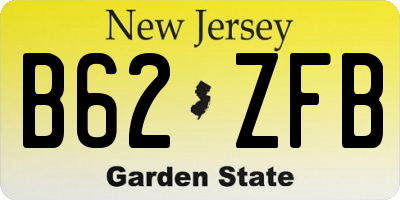 NJ license plate B62ZFB