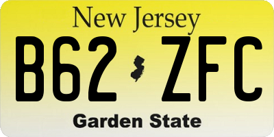NJ license plate B62ZFC