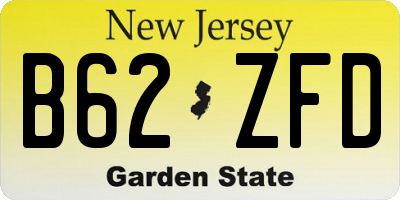 NJ license plate B62ZFD