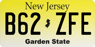 NJ license plate B62ZFE