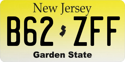 NJ license plate B62ZFF