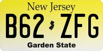NJ license plate B62ZFG