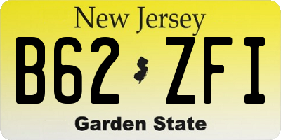 NJ license plate B62ZFI