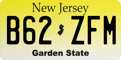 NJ license plate B62ZFM