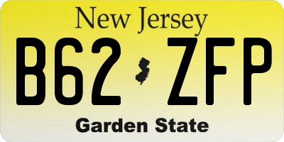 NJ license plate B62ZFP