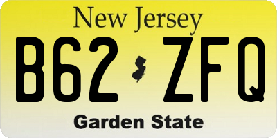 NJ license plate B62ZFQ
