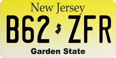 NJ license plate B62ZFR