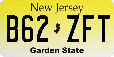 NJ license plate B62ZFT