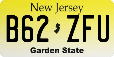 NJ license plate B62ZFU